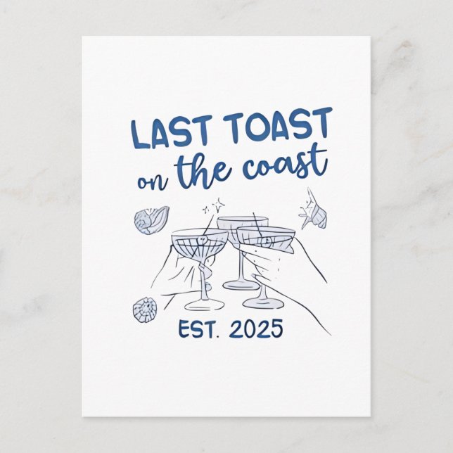 Cartes Pour Fêtes Annuelles Dernier toast sur la Côte Est 2025 (Devant)