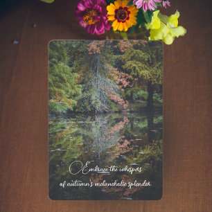 Cartes Pour Fêtes Annuelles Des arbres colorés qui réfléchissent sur l'eau cal