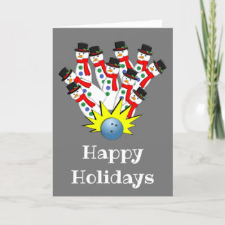 Cartes Pour Fêtes Annuelles Des bonshommes de neige de bowling de Noël... En p