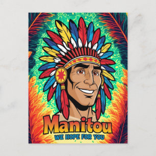 Cartes Pour Fêtes Annuelles Des couleurs pour le phare indien américain.