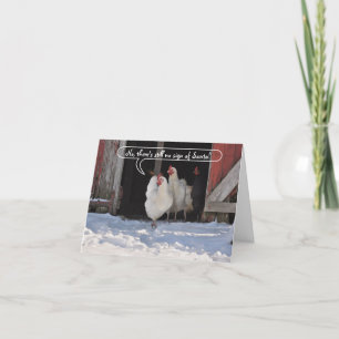 Cartes Pour Fêtes Annuelles Des poules en attente de Noël à Père Noël