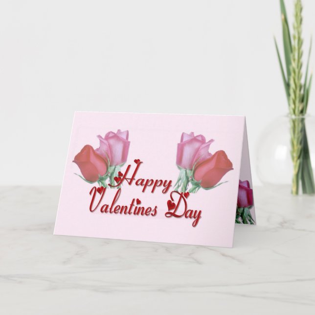 Cartes Pour Fêtes Annuelles Des roses de heureuse Sainte-Valentin - masquez à (Devant)