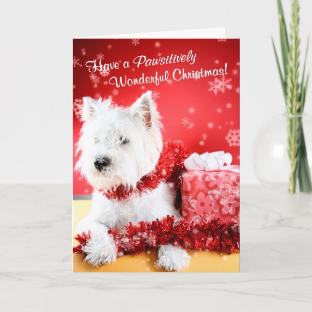 Cartes Pour Fêtes Annuelles Des souhaits merveilleux de Noël de Westie - (Devant)