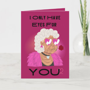 Cartes Pour Fêtes Annuelles Des Yeux Pour Vous Mémé Drôle Glamour Saint Valent