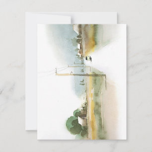 Cartes Pour Fêtes Annuelles Descendre La Voie En Aquarelles