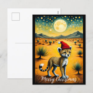 Cartes Pour Fêtes Annuelles Desert Cute Baby Cheetah Noël