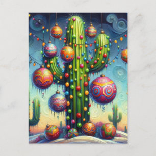 Cartes Pour Fêtes Annuelles Désert de Noël Saguaro Sud-Ouest Saguaro Cactus sa