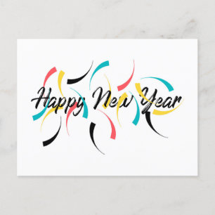 Cartes Pour Fêtes Annuelles Design coloré et gai de "Bonne Année"