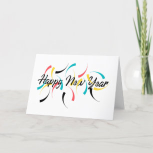 Cartes Pour Fêtes Annuelles Design coloré et gai de "Bonne Année"