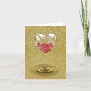 Cartes Pour Fêtes Annuelles Design de coeur en verre romantique
