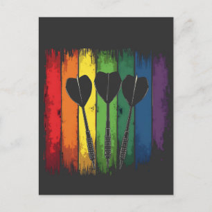 Cartes Pour Fêtes Annuelles Design de fléchettes vintage avec couleurs LGBTQ V
