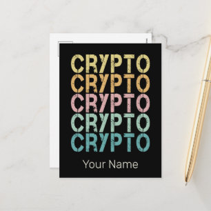 Cartes Pour Fêtes Annuelles Design de lettres rétro Crypto pour Cryptomonnaie