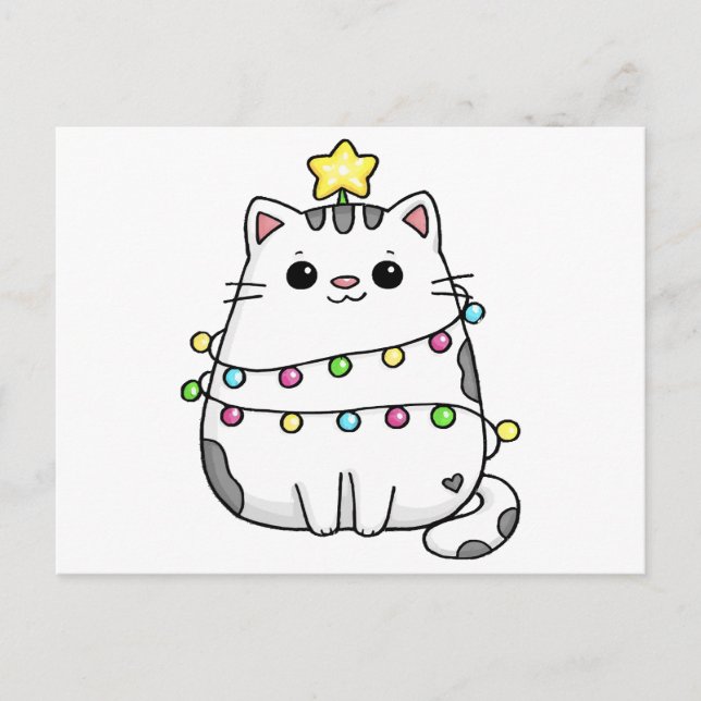 Cartes Pour Fêtes Annuelles Design de Noël de chat mignon (Devant)