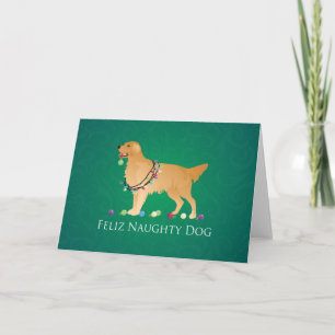 Cartes Pour Fêtes Annuelles Design de Noël Golden Retrior