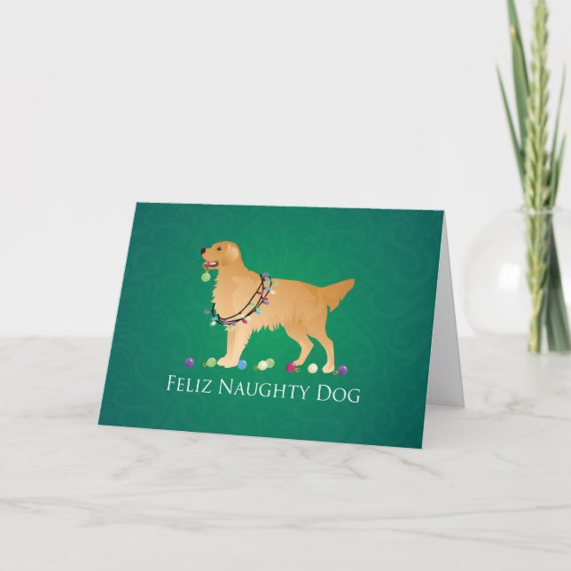 Cartes Pour Fêtes Annuelles Design de Noël Golden Retrior (Devant)