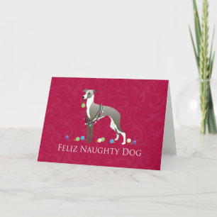 Cartes Pour Fêtes Annuelles Design de Noël italien Greyhound