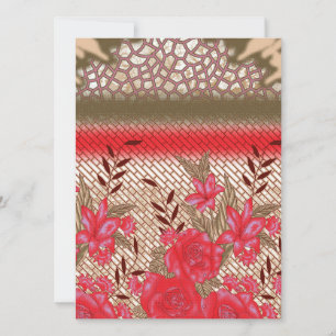 Cartes Pour Fêtes Annuelles Design de tissu complexe avec motifs floraux