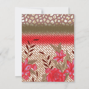 Cartes Pour Fêtes Annuelles Design de tissu complexe avec motifs floraux
