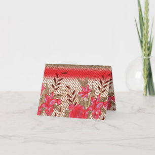 Cartes Pour Fêtes Annuelles Design de tissu complexe avec motifs floraux