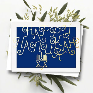 Cartes Pour Fêtes Annuelles Design de typographie Bonne Hanoukka