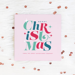 Cartes Pour Fêtes Annuelles Design de typographie moderne de Noël