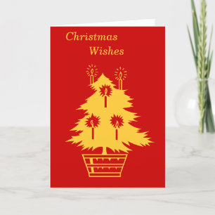 Cartes Pour Fêtes Annuelles design graphique minimaliste or arbre pour noël