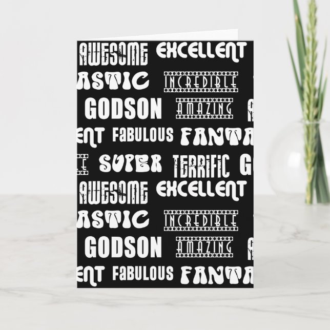 Cartes Pour Fêtes Annuelles Design moderne cool pour Godsons Mots positifs (Devant)