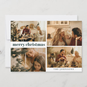 Cartes Pour Fêtes Annuelles Design moderne Photo personnalisée Noël Vert foncé