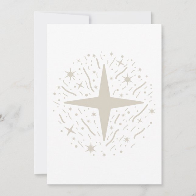 Cartes Pour Fêtes Annuelles Design Nouvel An : étoiles argentées et confettis (Devant)