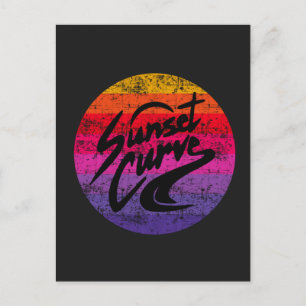 Cartes Pour Fêtes Annuelles Design rétro Sunset Curve
