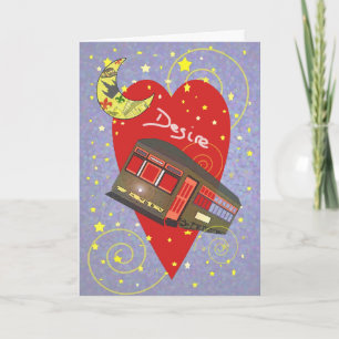 Cartes Pour Fêtes Annuelles Désir Valentine de croissant de lune de tramway