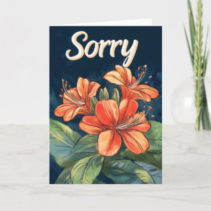 Cartes Pour Fêtes Annuelles Désolé Orange Fleurs Exotiques