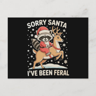 Cartes Pour Fêtes Annuelles Désolé Père Noël j'ai été Raton laveur sauvage Ren