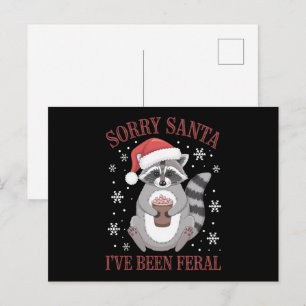 Cartes Pour Fêtes Annuelles Désolé Père Noël Je suis Feral Christmas Raccoon