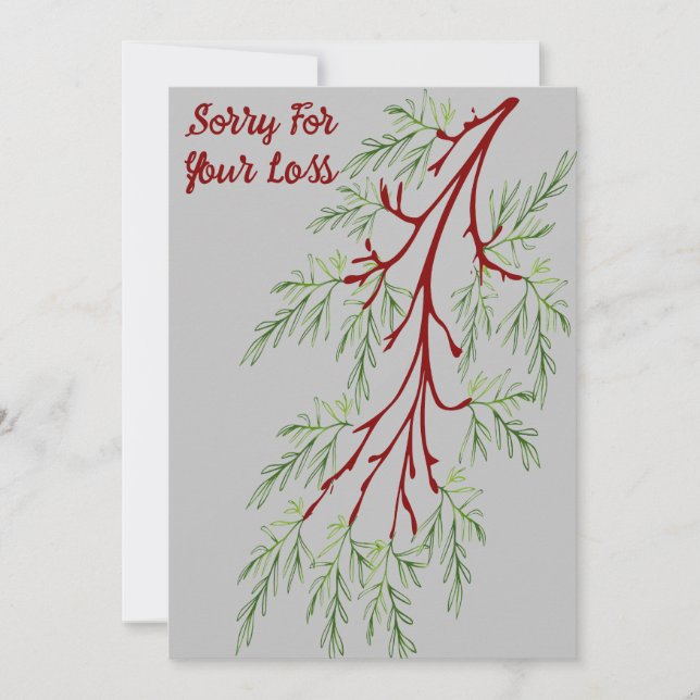 Cartes Pour Fêtes Annuelles Désolé pour votre perte (Devant)