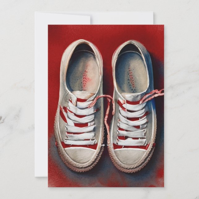 Cartes Pour Fêtes Annuelles Dessin À La Main De Chaussures Drôle (Devant)