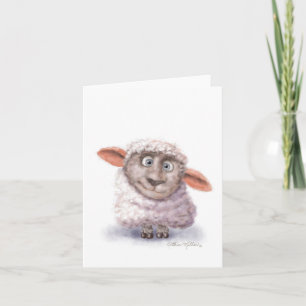 Cartes Pour Fêtes Annuelles Dessin animé de mouton en boule de coton