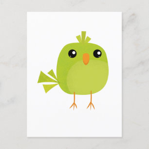 Cartes Pour Fêtes Annuelles Dessin animé d'oiseau vert  