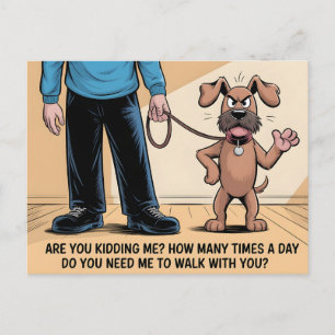 Cartes Pour Fêtes Annuelles Dessin animé drôle de chien grincheux