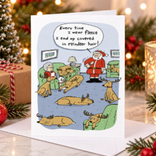 Cartes Pour Fêtes Annuelles Dessin animé drôle de rennes de Noël - Fleece Navi