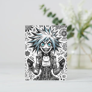 Cartes Pour Fêtes Annuelles dessin animé joyeux art original blu_eyes black_a