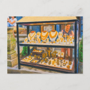 Cartes Pour Fêtes Annuelles Dessin au pastel de la rue de l'ambre de Dantzig a