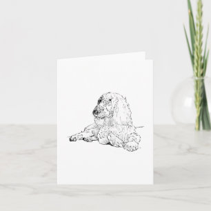 Cartes Pour Fêtes Annuelles Dessin au trait de Cocker Spaniel Art Chien