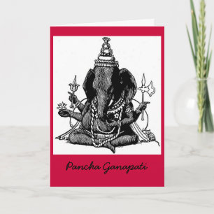Cartes Pour Fêtes Annuelles Dessin au trait posé Ganesh