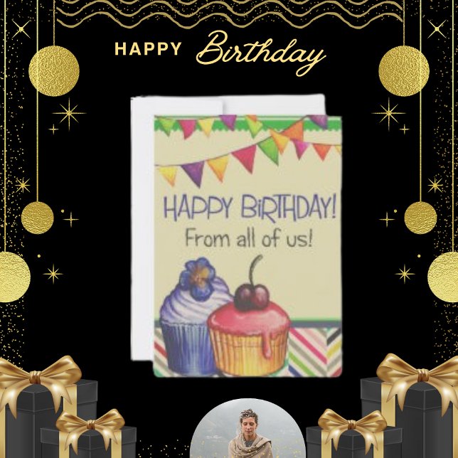 Cartes Pour Fêtes Annuelles Dessin de ballons de gâteau d'anniversaire, saluta (Créateur téléchargé)