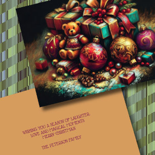 Cartes Pour Fêtes Annuelles Dessin de calque de Noël Ours Cadeau Bonbons Ornem