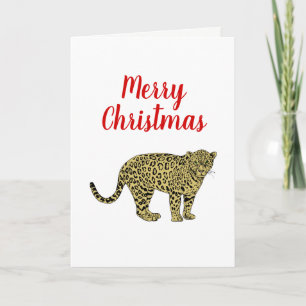 Cartes Pour Fêtes Annuelles Dessin de chat tacheté vintage léopard guépard