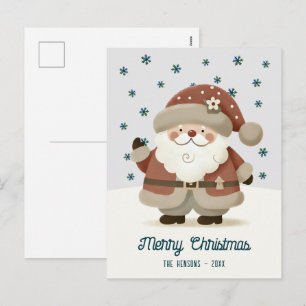 Cartes Pour Fêtes Annuelles Dessin de flocons de neige de Père Noël mignon pou