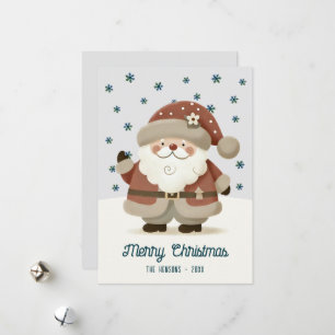 Cartes Pour Fêtes Annuelles Dessin de flocons de neige de Père Noël mignon pou