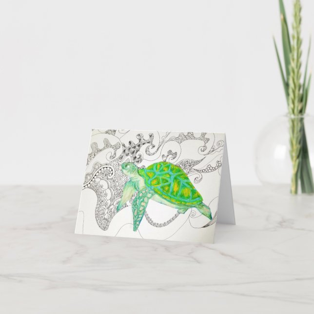 Cartes Pour Fêtes Annuelles dessin de la tortue de mer (Devant)
